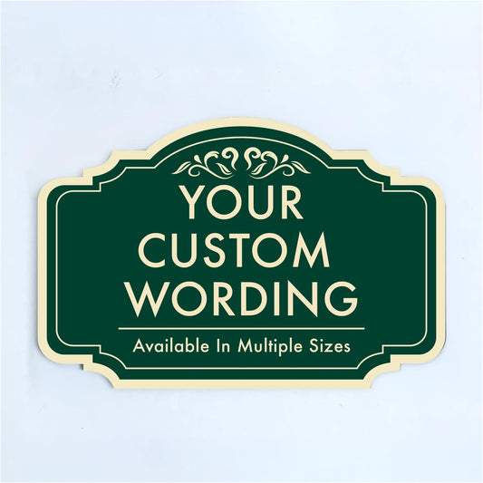 Custom Aluminum Signs: Driveway/Outdoor Metal, Waterproof, Forest Green 24x18 In