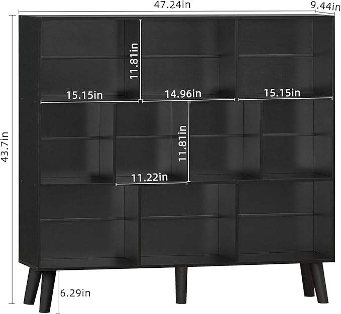 YAHARBO 10 Cube Bookshelf, 3 Tier Bookcase - Image 3