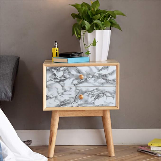 Livelynine Marble Wall Paper Kitchen Countertop Peel and Stick Wallpaper - Image 5