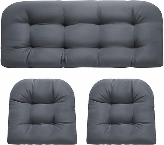 DANGHOOGY Wicker Chair Cushions, Waterproof Outdoor Loveseat Cushions by DANGHOOGYFurnitureCushions
