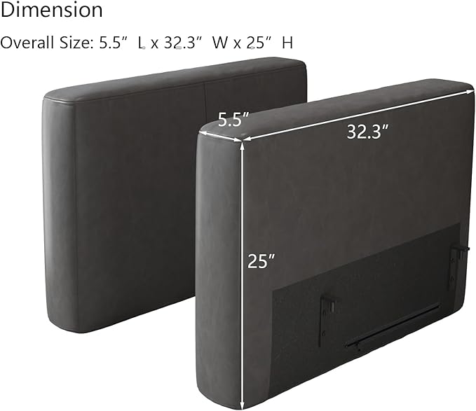 EASE MOOSE Armrest Module for Modular Sectional Sofa, Faux Leather Side - Image 3