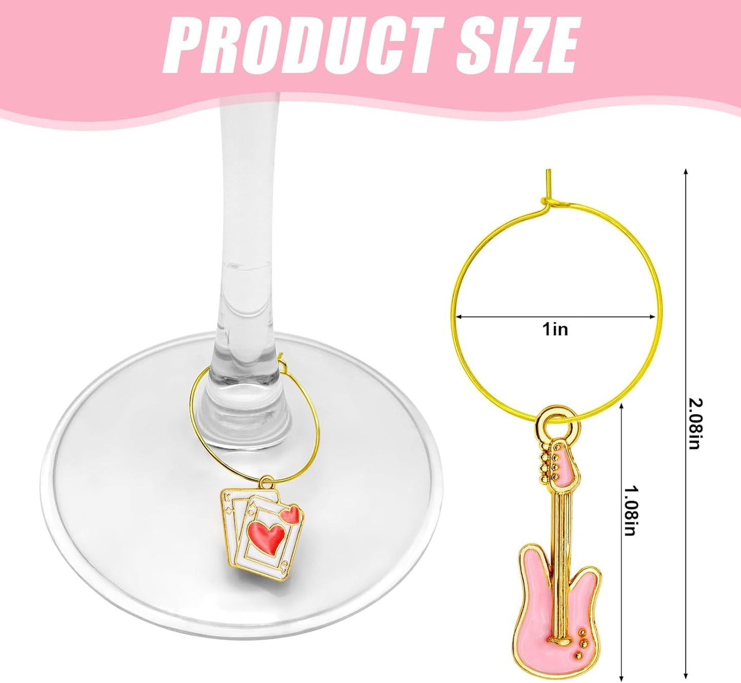 30PCS Wine Glass Charms Identification Markers for Stem Glasses, Wine Tasting Party Favors Holiday Decorations