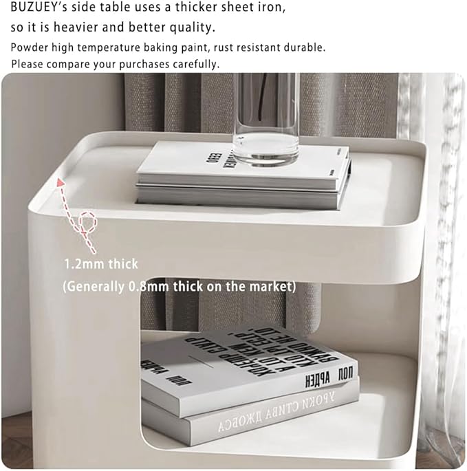 Modern Metal Side Table with Storage, Small End Table - Image 6