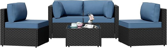 Patio Furniture Sets, 5 Piece Outdoor Sectional Sofas, Wicker Rattan Outdoor by Shintenchi%7CFurnitureMadeforRealLife