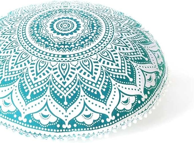Mandala Floor Pillow Cover Meditation Cushion Seating Throw Hippie Round - Image 6
