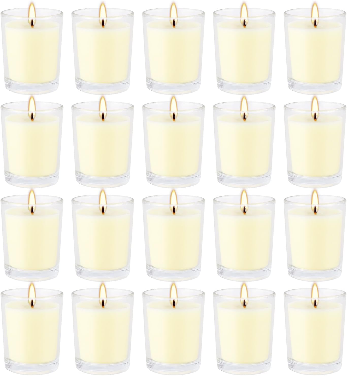 Set of 20 x 2.0 oz Votive Citronella Candles in Glass Cup Decorative Candle Yellow Citronella Tea Lights Indoor Outdoor Patio Scented Candles Bulk…