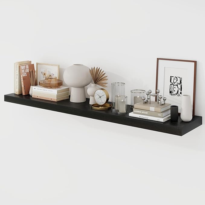 Acovy 48 Inch Floating Shelves, 9.3" Deep Floating Shelf Wall Mounted, Rustic by Acovy