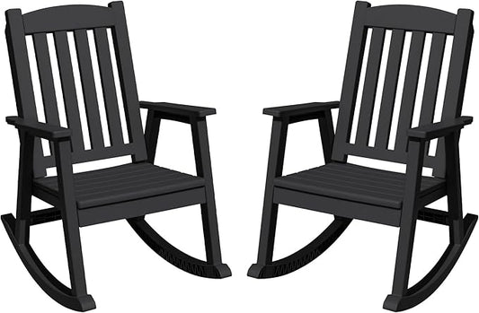 Greesum Set of 2 Outdoor Rocking Chair, 300lbs All-Weather Patio Rocker by BuynowfromGreesum