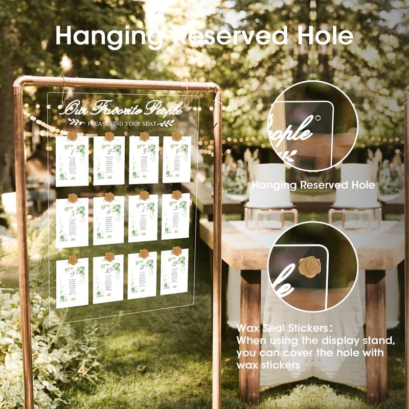 Wedding Seating Chart Board,20x28 Inch Acrylic Seating Chart Board Hanging Seating Chart for Wedding Reception Display (People)