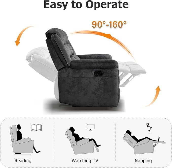 EBELLO Reclining Sofa for Living Room, Extra Wide Modern Overstuffed 3 Seat - Image 4
