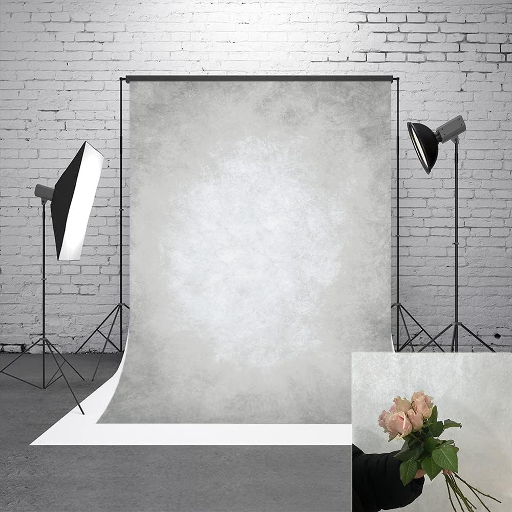 8x10ft Grey Portrait Photography Backdrops Solid Texture Abstract Photo Background for Photoshoot