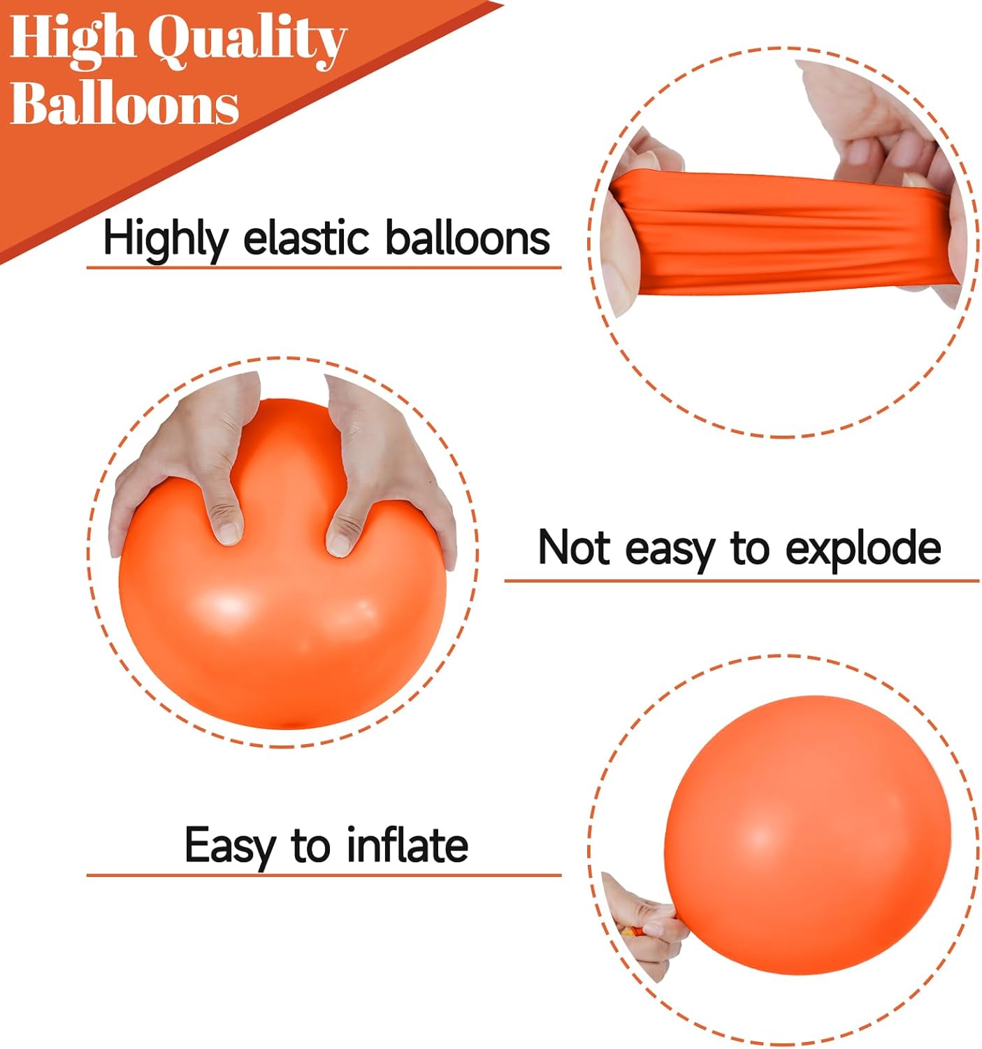 68Pcs Black and Orange Balloons, 12 inch Orange Black Latex Balloon Set with Confetti Ribbons Reusable, Fade-Resistant for Halloween, Graduation Spooky Party Decorations.