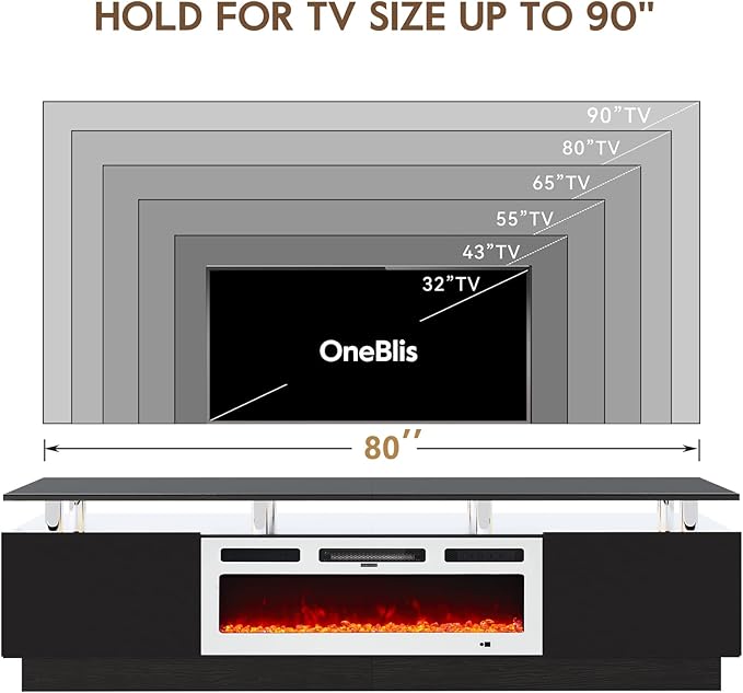80" TV Stand for Living Room, Modern Entertainment Center & Media Console - Image 6