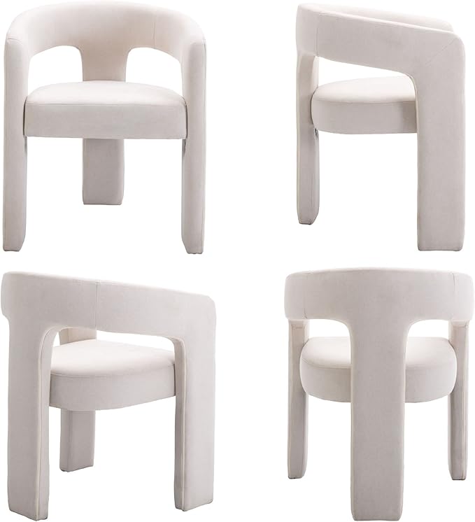 BESTANO Set of 2 Modern Linen Fabric Upholstered Dining Chairs - Image 7