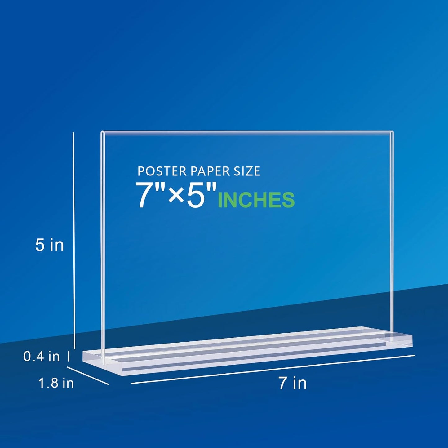 Acrylic Sign Holder 7x5, 6 Pack Clear Double Sided Table Sign Holder Horizontal Picture Frame Desktop Display Stand Plastic Paper Holder Table Tent Suitable for Restaurants Office Store Show Fair