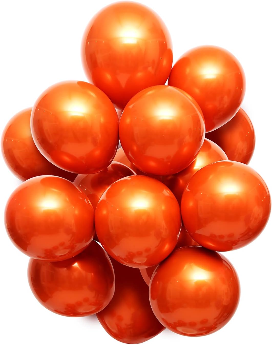 Metallic Orange balloons, 50pcs 10 inch burnt orange balloons, double layer orange balloon are more durable, suitable for wedding, birthday party balloon decoration.