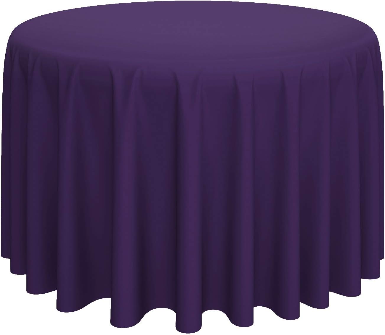 Lann's Linens - 10 Premium 132" Round Tablecloths for Wedding/Banquet/Restaurant - Polyester Fabric Table Cloth - Purple
