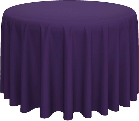 Lann's Linens - 10 Premium 132" Round Tablecloths for Wedding/Banquet/Restaurant - Polyester Fabric Table Cloth - Purple
