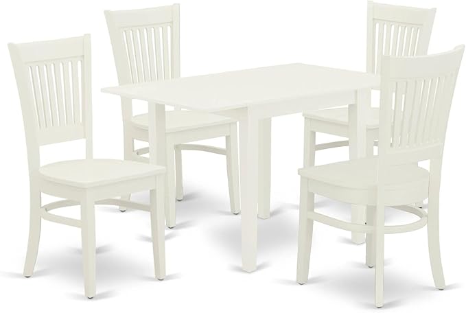 East West Furniture NDVA5-LWH-W 5 Piece Dining Table Set by EastWestFurniture