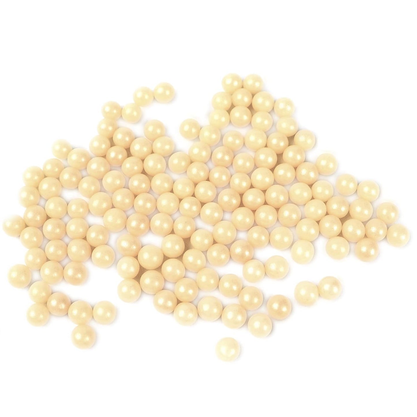 O'Creme Ivory Edible Sugar Pearls Cake Decorating Supplies for Bakers: Cookie, Cupcake & Icing Toppings, Beads Sprinkles For Baking, Certified, Candy Sugar Ball Accents (2mm, 16 Oz)