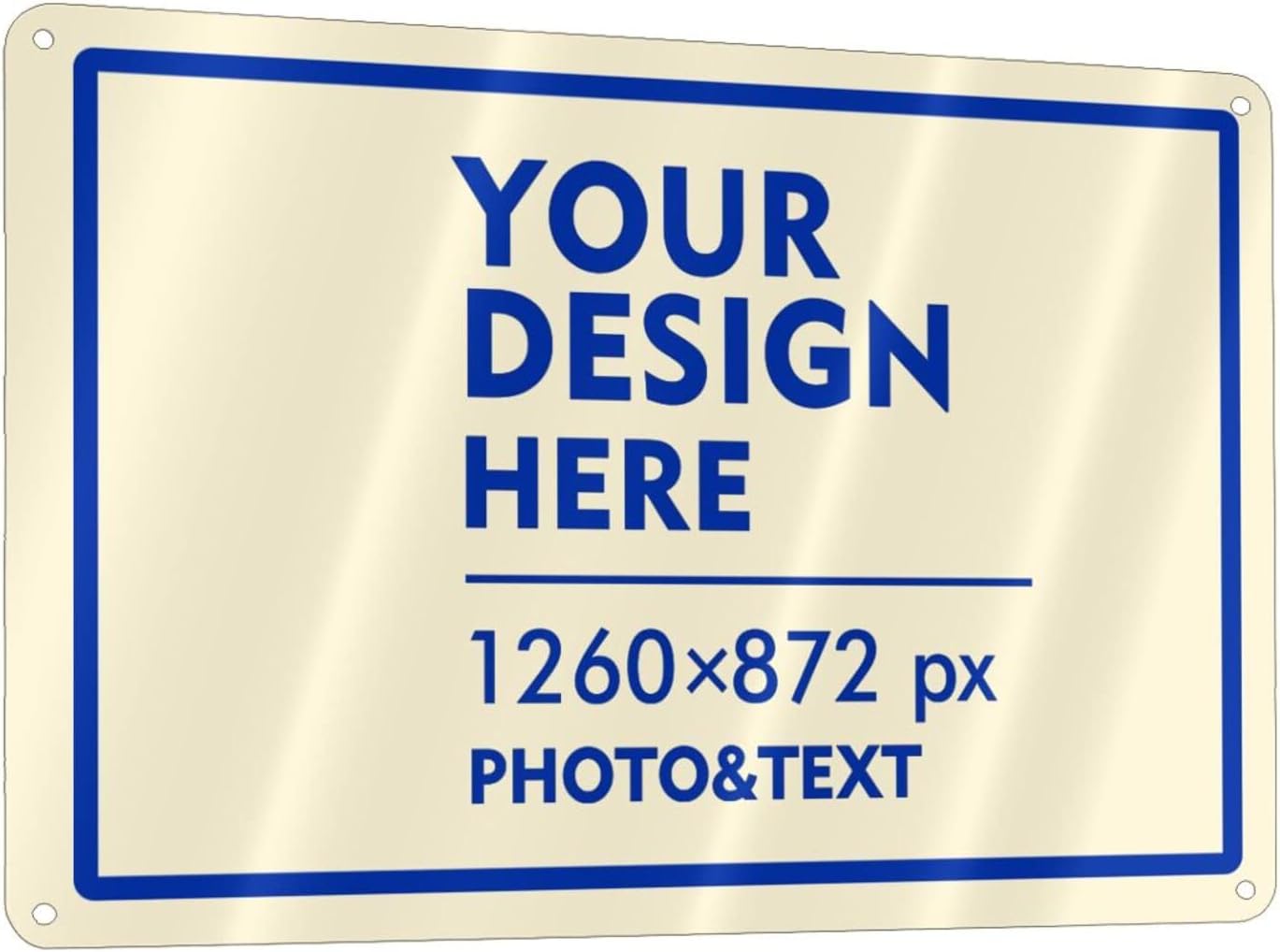 Custom Signs Outdoor Metal Sign - 12 x 8 Customized Personalized Aluminum Signs for Office, Home, Business, Decor, Custom Road Signs, Rust-Proof Sign (Blue Text Box), 12x8 inches