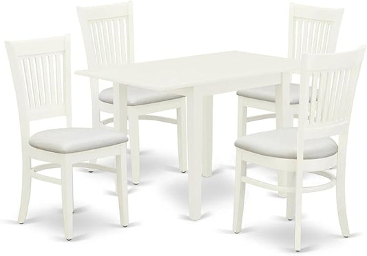 East West Furniture NDVA5-LWH-C 5 Piece Modern Dining Table Set Includes a by EastWestFurniture
