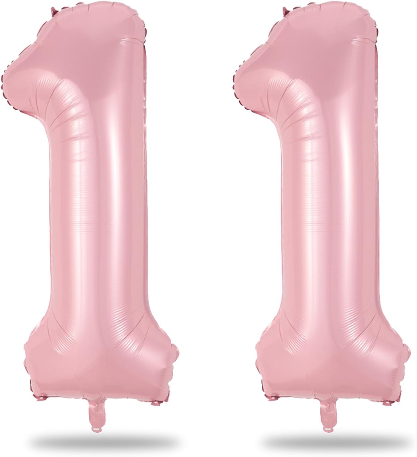 11 Balloon Number Birthday, Giant Light Pink Number 1 & 1 Helium Foil Balloon for Girls 11th Birthday, Pastel Pink 40'' Self Inflating Mylar 11 Balloon for Women Anniversary Party Decorations Supplies