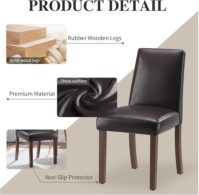 Dining Chairs Set of 6, Modern Dining Room Chairs - Image 3