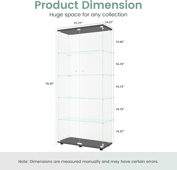 Beauty4U Glass Display Cabinet - Image 2