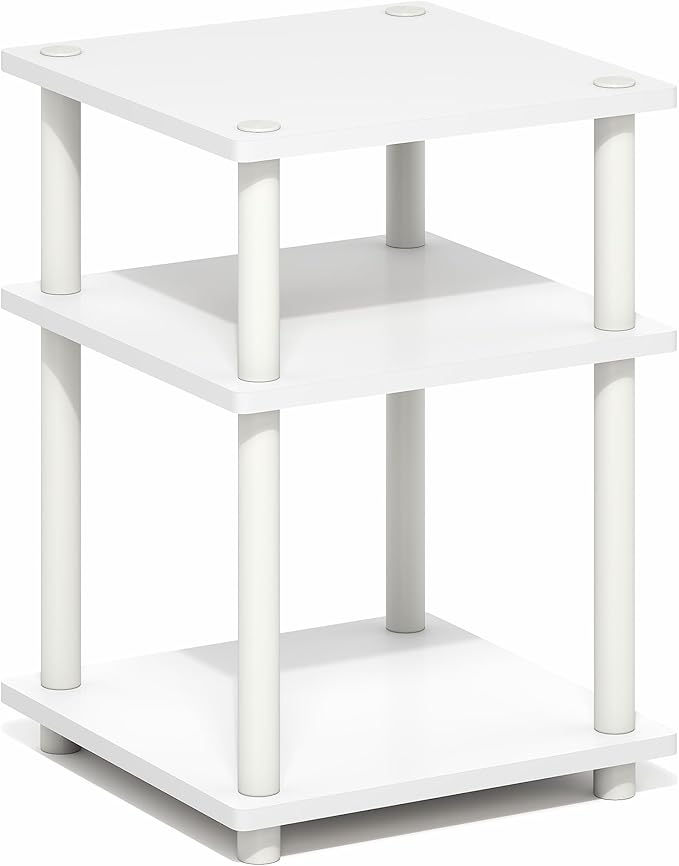 Furinno Turn-N-Tube Side Table, 3-Tier Square Modern End Table, Toolless Open - Image 6