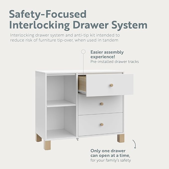 Storkcraft California 3 Drawer Combo Dresser – GREENGUARD Gold Certified - Image 7