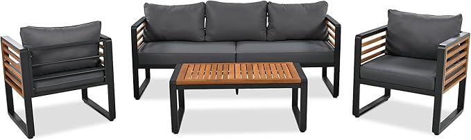 4-Pieces Outdoor Patio Sectional Sofa Set - Image 8