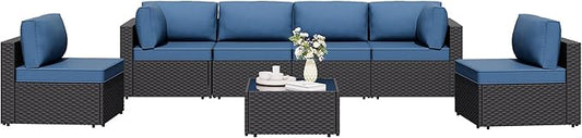 7 Pieces Outdoor Patio Sectional Sofa Couch, Wicker Furniture Patio by Shintenchi%7CFurnitureMadeforRealLife