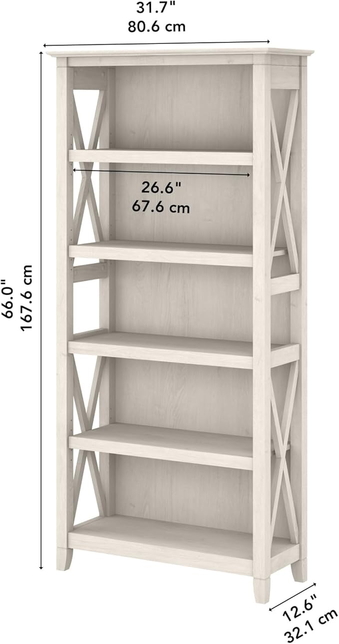 Bush Home Tall 5 Shelf Bookcase - Image 3