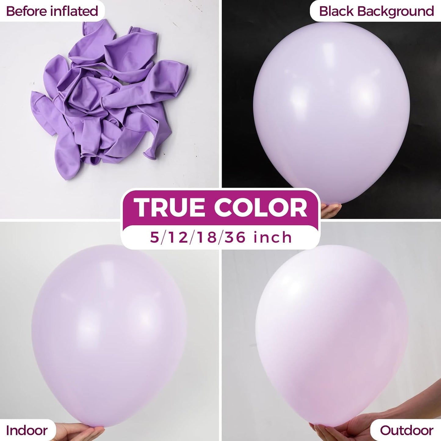 Bezente Pastel Purple Latex Party Balloons - 150 Pack 5 inch Round Helium Pale Lavender Light Purple Lilac Balloons for Bridal Shower Gender Reveal Birthday Wedding Sunflower Party Decorations