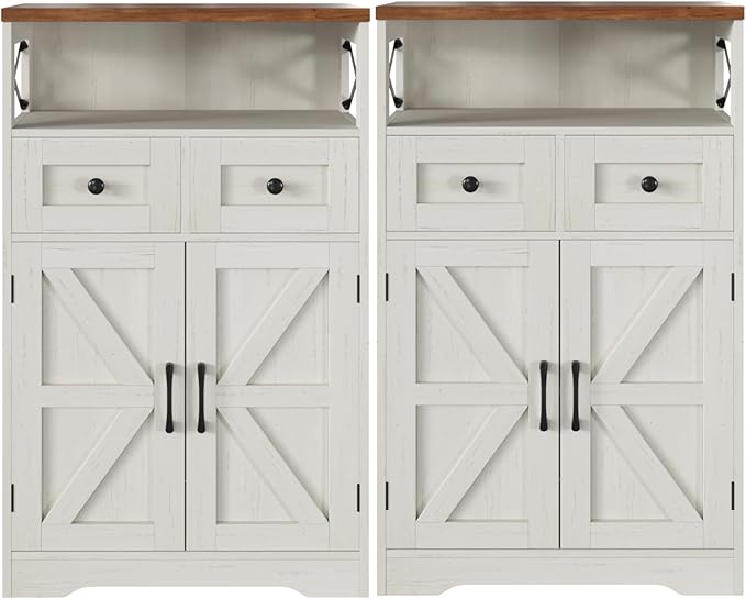 Befrases Set of 2 Farmhouse Storage Cabinet by Befrases