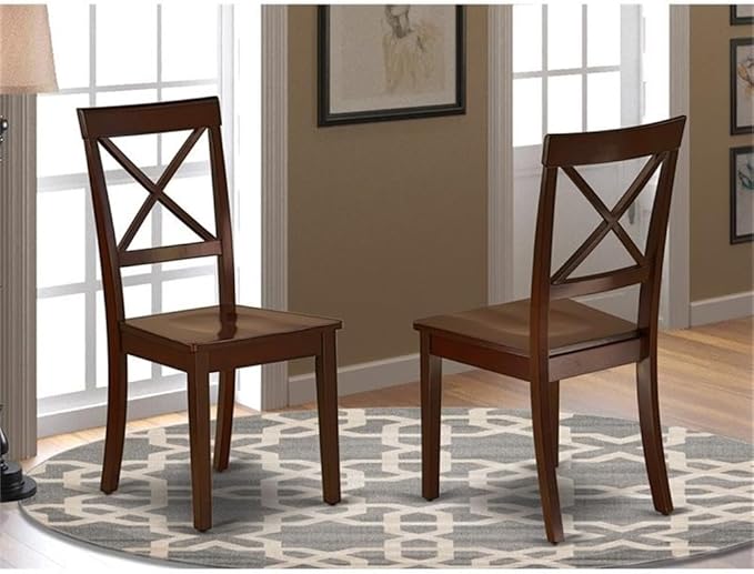 East West Furniture BOC-MAH-W Boston Dining Chairs - Image 2