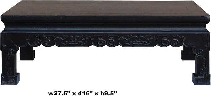 Chinese Handmade Dark Brown Rosewood Low Kang Table Stand Acs4815 - Image 7