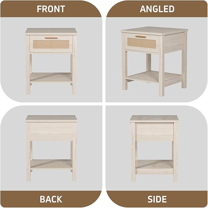 Set of 2 Nightstands, Modern End Table - Image 7
