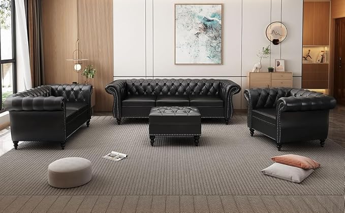 AVZEAR Leather Upholstered Armchair, Single Sofa Chair - Image 6