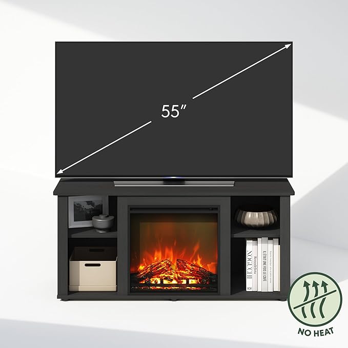 Furinno Jensen Fireplace TV Stand, NO Heat Decorative Electric Fireplace TV - Image 6