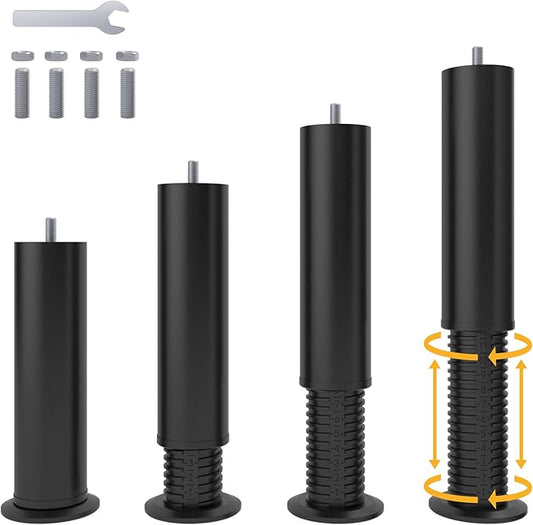 Adjustable 8-12 inch Bed Legs Metal Replacement Heavy Duty Leg M8 M10 Thread by Yireehome