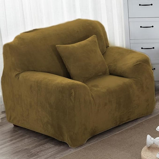 vctops 1-Piece Velvet Plush Stretch Chair Sofa Slipcover Soft Fuzzy Fluffy by vctops