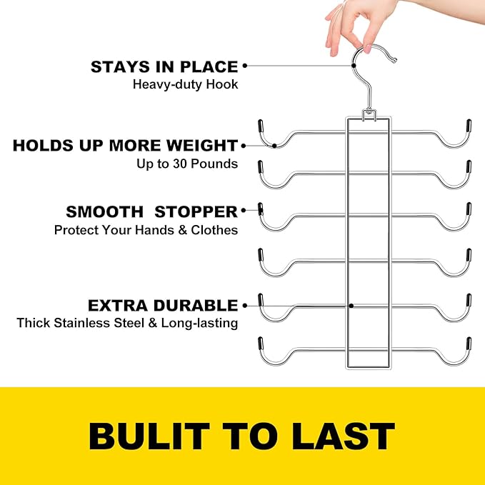 Metal Tank Top Hanger 2 Pack, Space Saving Bra Organizer - Image 3