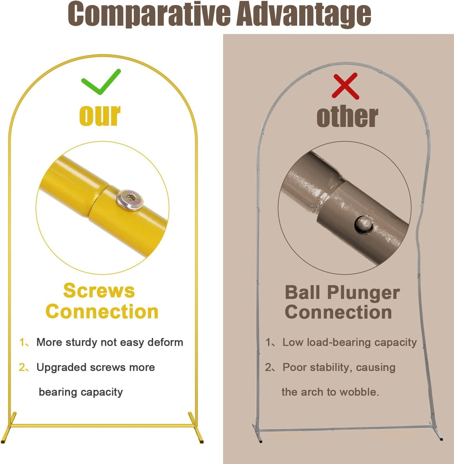 MODFUNS Metal Arch Backdrop Stand and Cover Set 6&6.6&7.2ft Pink Gold Sequins Arch Backdrop Covers Set of 3 Arched Stands Chiara Arches Cover for Party Banquet Wedding Ceremony Decor