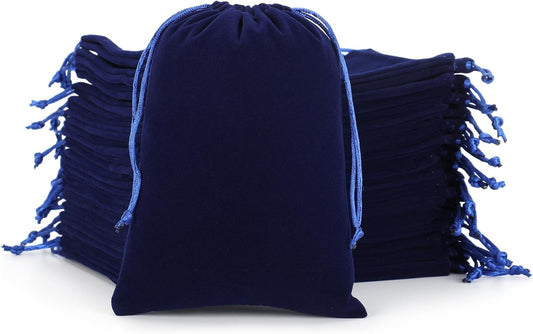 Velvet Drawstring Jewelry Bag, 50Pcs Blue Dice Bag, 5x7 Tarot Card Pouch, Or Wrapping Halloween Party Favors, Mojo, Small Bussiness, Pendents, Bracelet, Customers