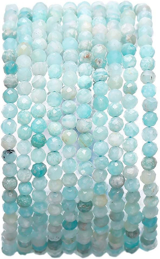 Faceted Natural Tianhe Stone Round Loose Semi Gemstone Beads for Jewelry Making 3-3.5mm 38cm