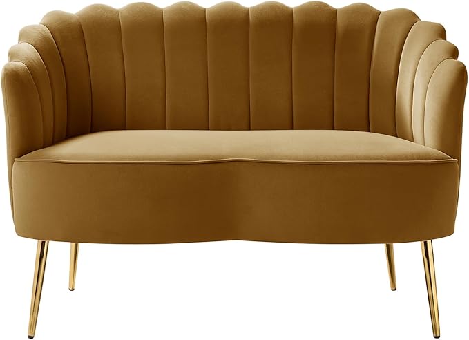 HULALA HOME Modern Velvet Loveseat Sofa - Image 8