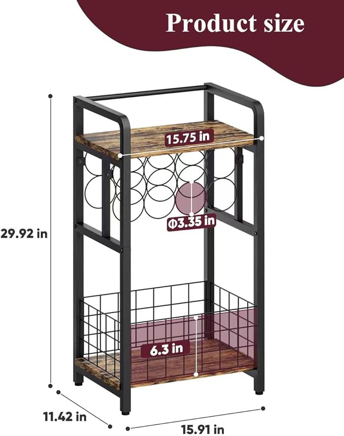 3-Tier Wine Rack Freestanding Floor - Image 6