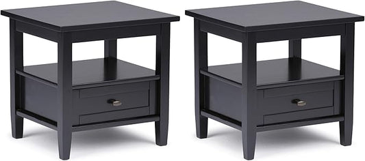 SIMPLIHOME Warm Shaker Solid Wood 20 inch Wide Transitional-Style End Tables in by SimpliHome